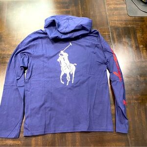 Polo Ralph Lauren Boys Hooded Long Sleeve Shirt    Size L (14-16)